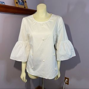A.N.A. White Peasant Blouse